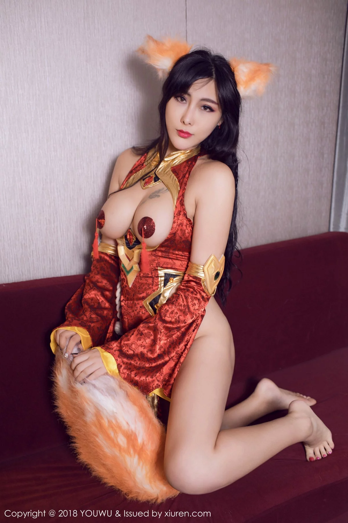 Xrmnw.Com[YouWu尤物馆]Vol.103_性感尤物FoxYini孟狐狸全裸美体血滴子遮点妖艳诱惑写真40P