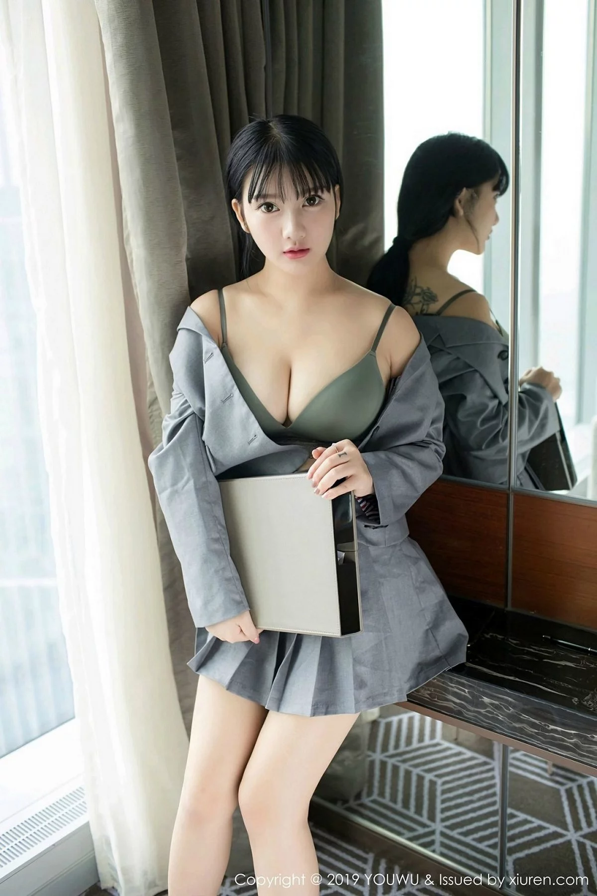 Xrmnw.Com[YouWu尤物馆]Vol.138_巨乳嫩模小尤奈私房黑色高叉连体内衣秀傲人豪乳诱惑写真59P