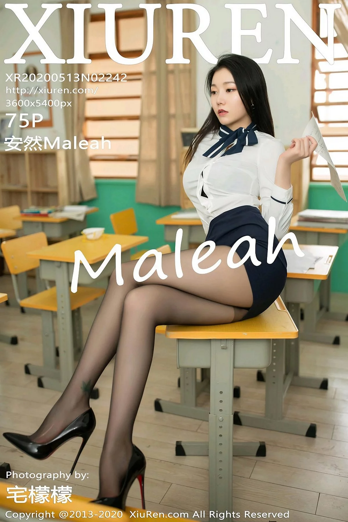 Xrmnw.Com[XiuRen秀人网]No.2242_嫩模安然Maleah偷窥女教师主题蕾丝内衣配无内黑丝魅惑写真75P