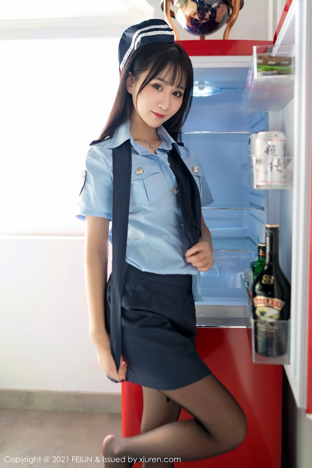 Xrmnw.Com[FeiLin嗲囡囡]VOL.417_模特小果冻儿JK制服配黑丝裤袜+情趣兔耳装秀完美身材诱惑写真70P