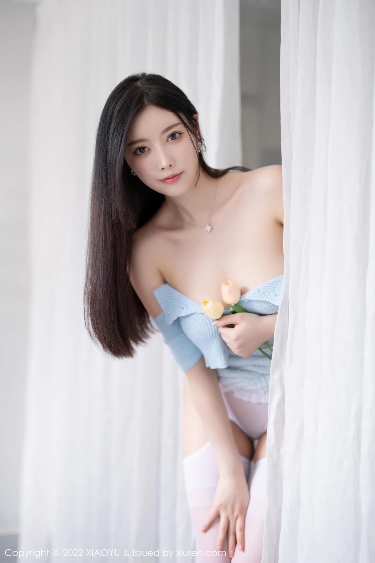 Xrmnw.Com[XiaoYu画语界]Vol.791_女神杨晨晨Yome端午节主题淡蓝色收身衣配白丝吊袜诱惑写真103P