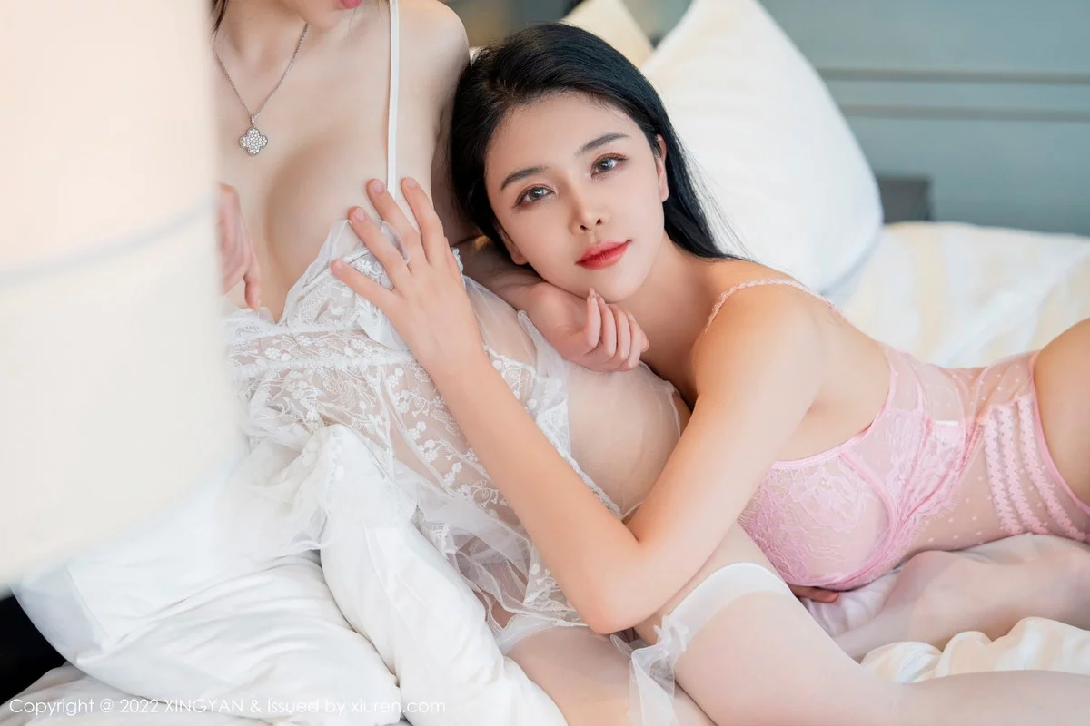 Xrmnw.Com[XINGYAN星颜社]VOL.160_模特刘钰儿＆李丽莎合辑性感白色+粉色薄透情趣服饰诱惑写真66P