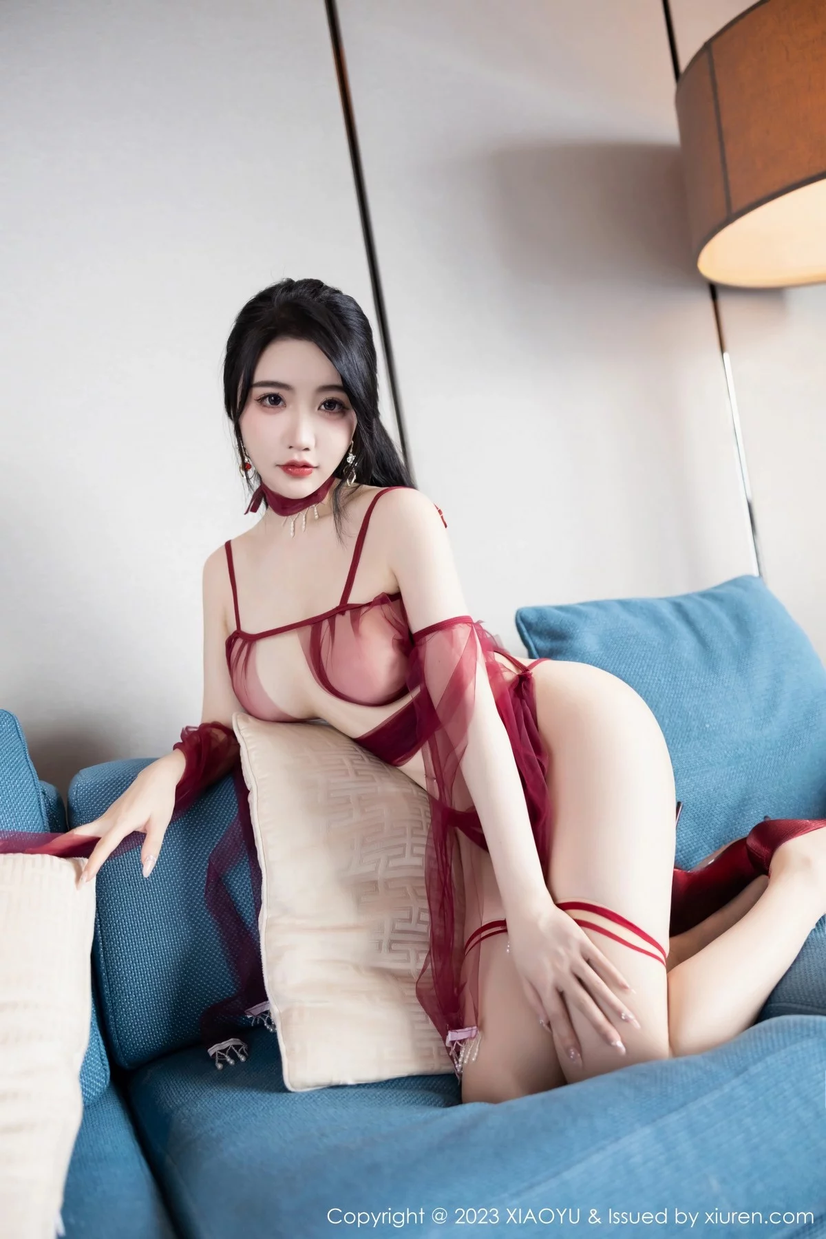 Xrmnw.Com[XiaoYu画语界]Vol.1010_女神Cherry樱桃酱性感红色飘纱情趣服秀火辣身材极致诱惑写真75P