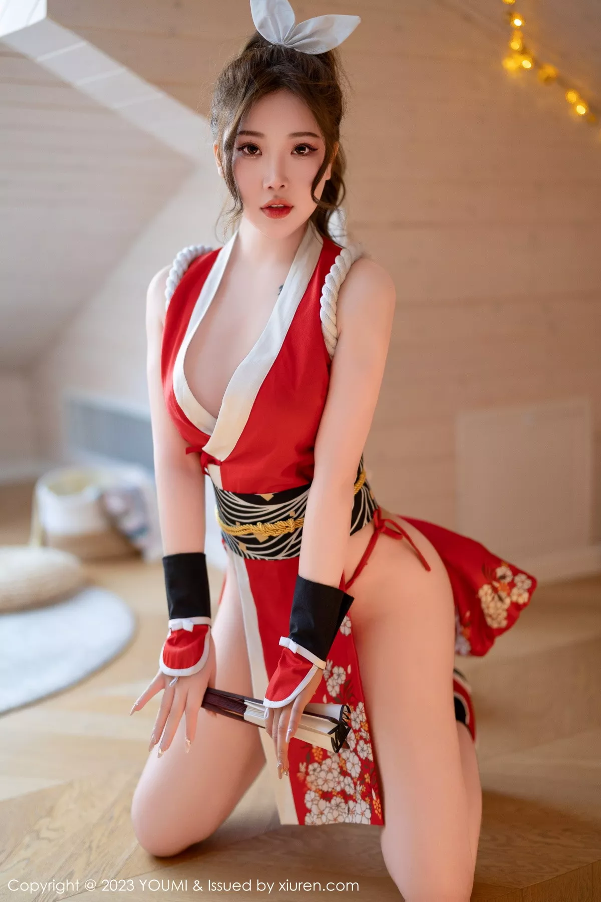 Xrmnw.Com[YouMi尤蜜荟]Vol.962_模特小海臀Rena红色不知火舞cosplay服饰秀浑圆翘臀诱惑写真70P