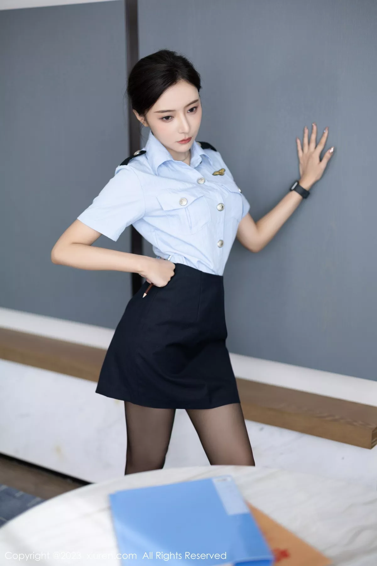 Xrmnw.Com[XiuRen秀人网]No.7340_女神王馨瑶yanni性感女警制服露黑色蕾丝内衣秀惹火身材诱惑写真82P