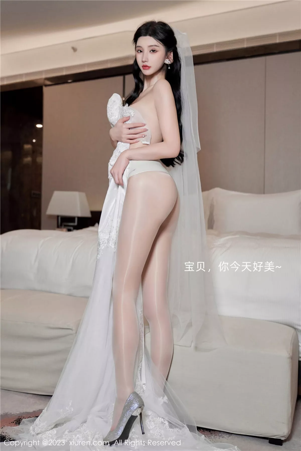 Xrmnw.Com[XiuRen秀人网]No.7463_女神周于希Sally性感白色婚纱+白色蕾丝情趣服饰完美诱惑写真100P