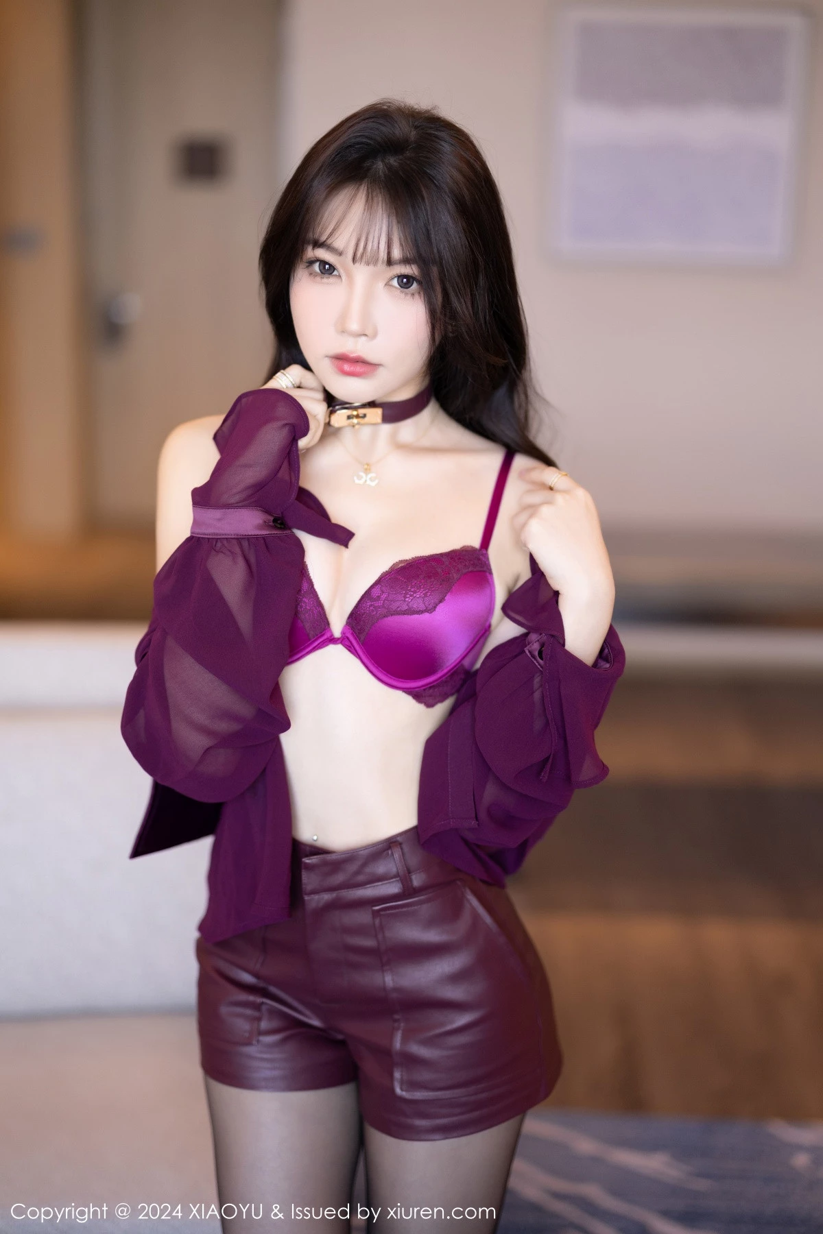 Xrmnw.Com[XiaoYu画语界]Vol.1190_女神徐莉芝Booty紫红轻透上衣+性感紫红内衣秀曼妙身姿诱惑写真84P