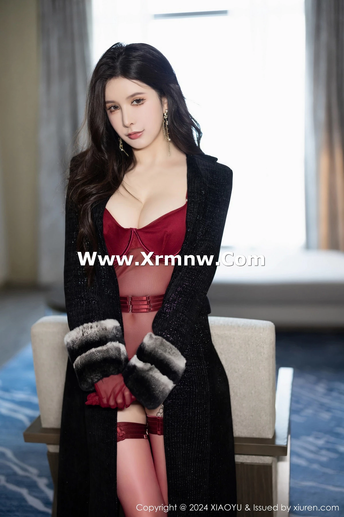 Xrmnw.Com[XiaoYu画语界]Vol.1210_模特李丽莎性感红色情趣服饰配红丝吊袜秀惹火身材完美诱惑写真81P